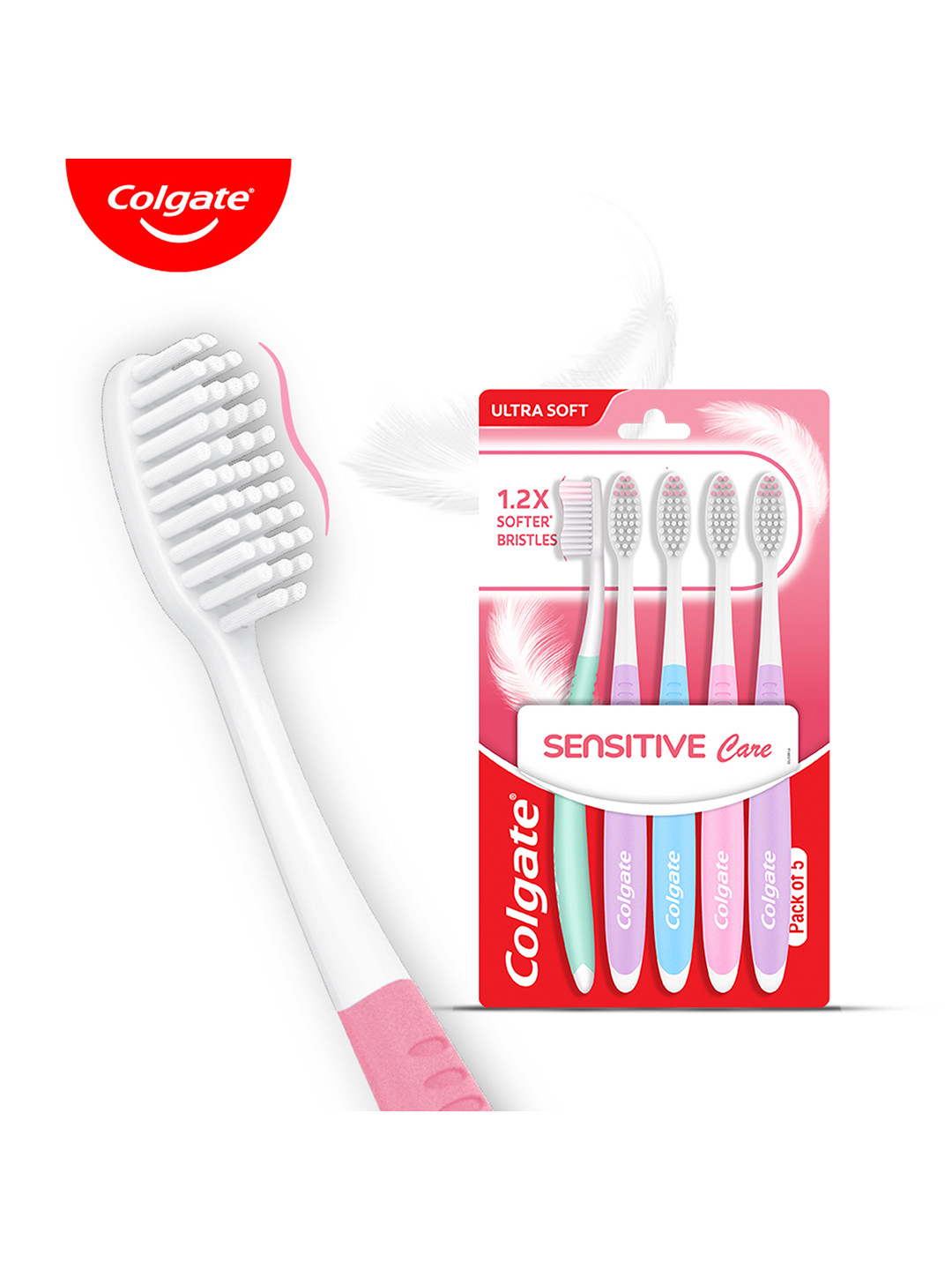 Colgate 5Pcs Gentle Sensitive Care Ultra Soft Bristles Toothbrush