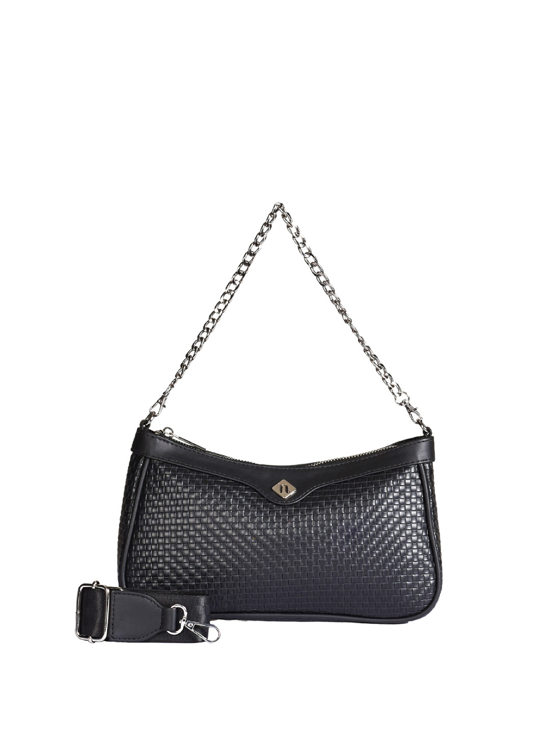 Nestasia Textured 2 in 1 Sling cum Shoulder Bag Black