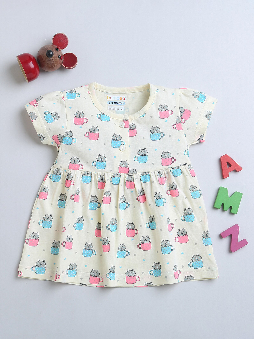 BUMZEE Cotton Print Fit & Flare Dress