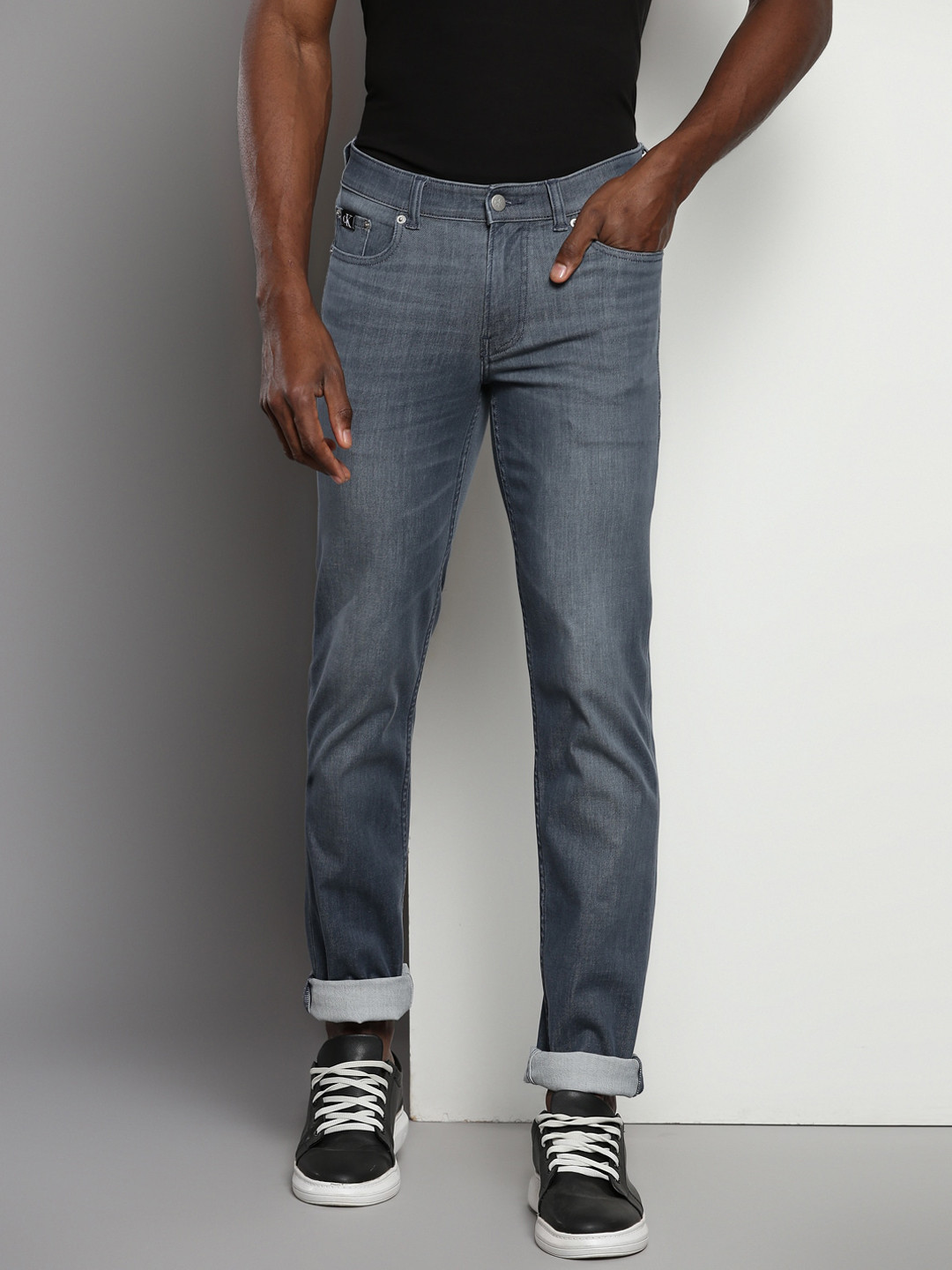 Calvin Klein Men Straight Fit Clean Look Light Fade Stretchable Jeans