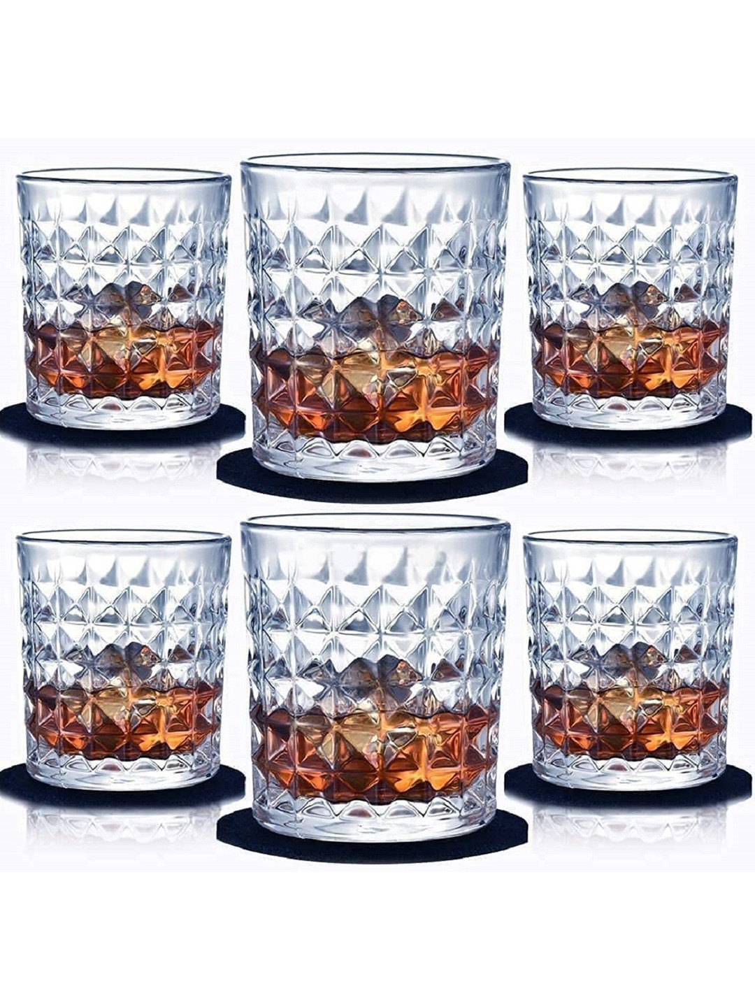 FINSTER Premium Transparent Textured Whisky Glass 310 ml