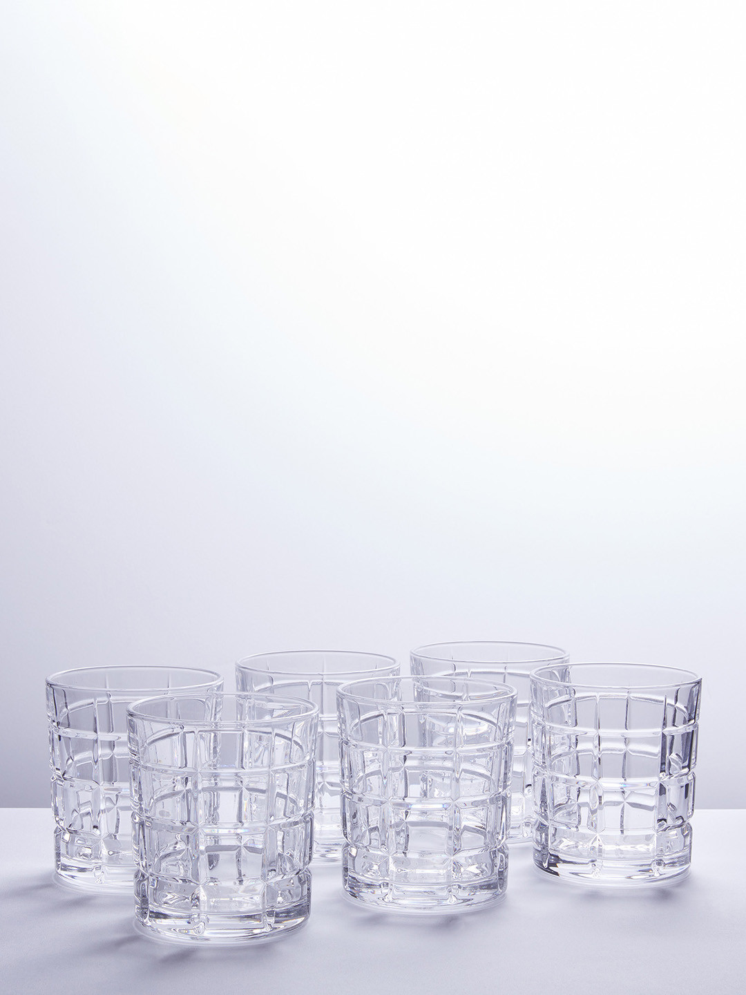 FINSTER Premium Transparent 6 Pieces Textured Whisky Glass 310 ml