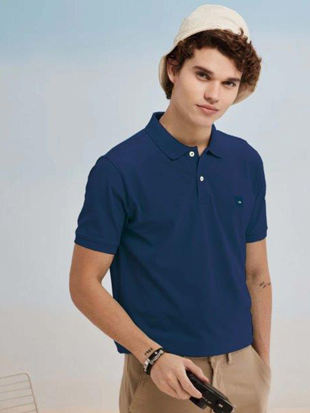 Red Flame Men Hooded Applique T-shirt