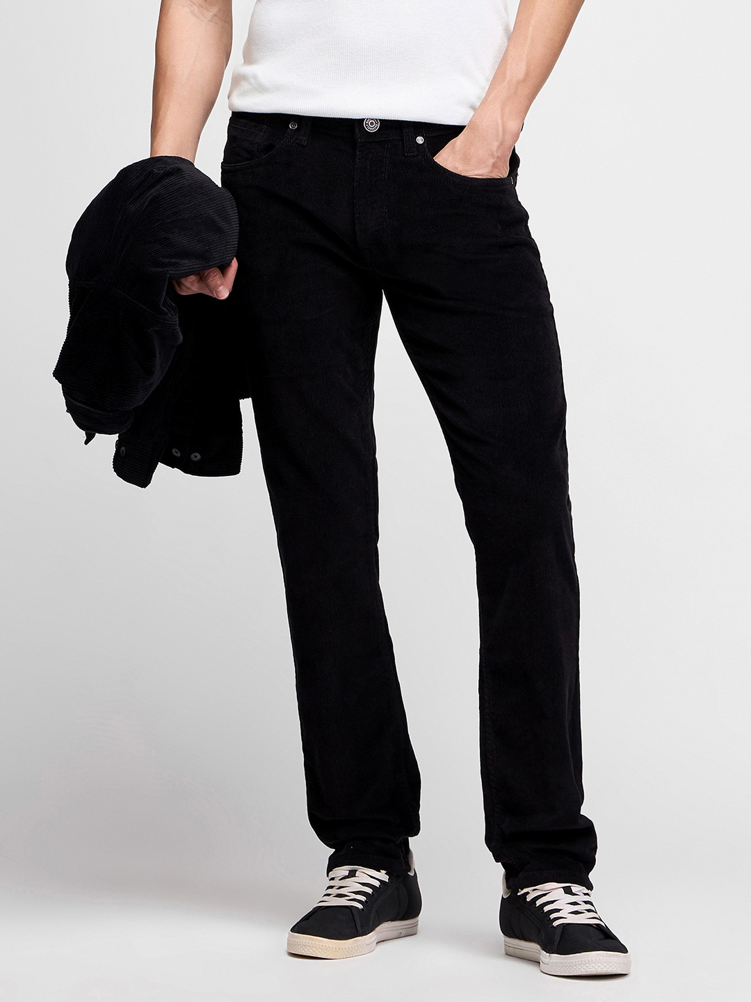 DAGERRFLY Men Slim Fit Corduroy Stretchable Casual Trouser