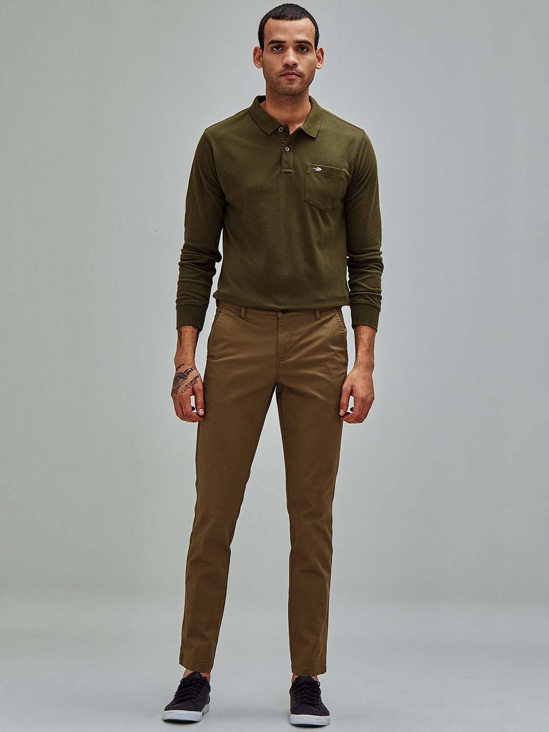Red Flame Men Nylon Slim Fit Cotton Trousers