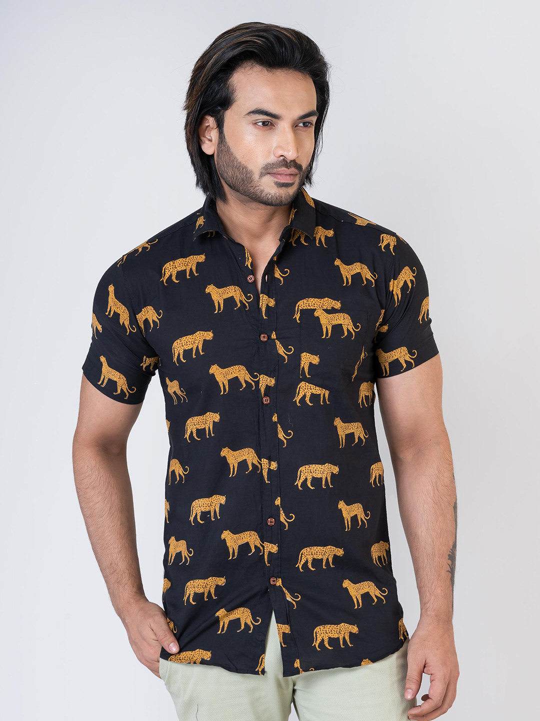 Kartikeya Jaipur Standard Floral Opaque Printed Cotton Casual Shirt