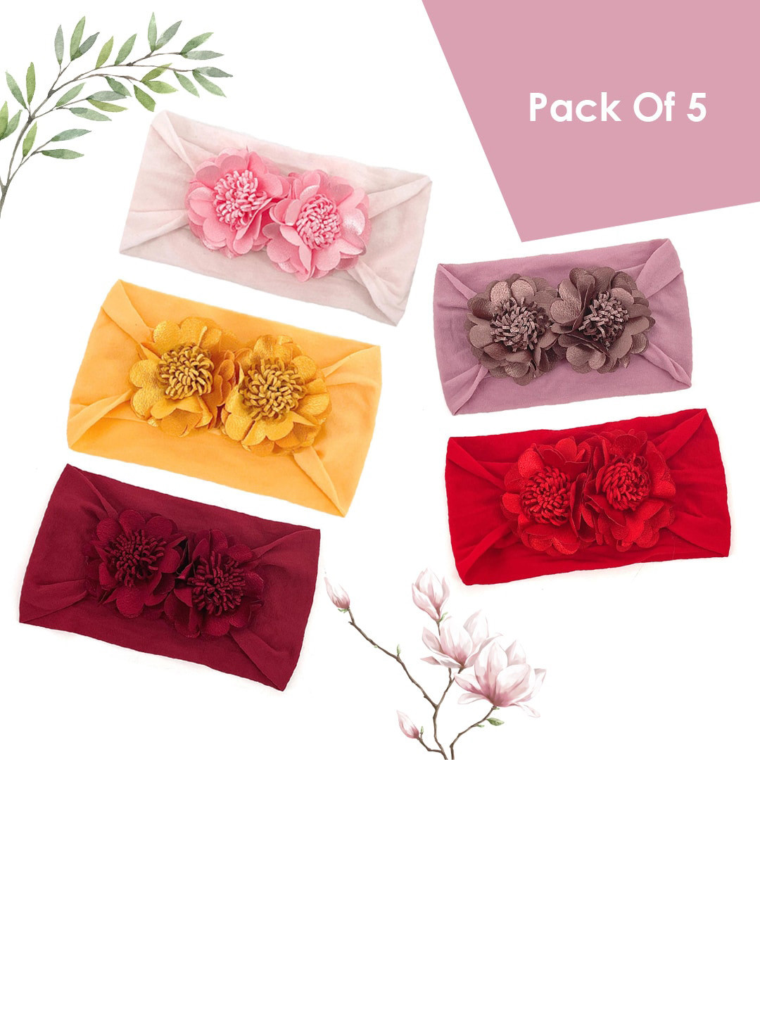 SYGA Kids Pack Of 5  Stretchable Headband