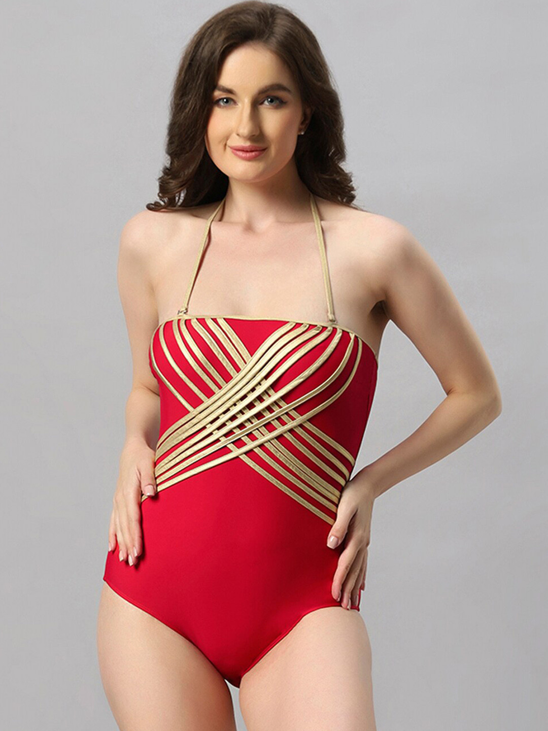 Soie Aqua Halter Neck Backless Monokini Swimsuit