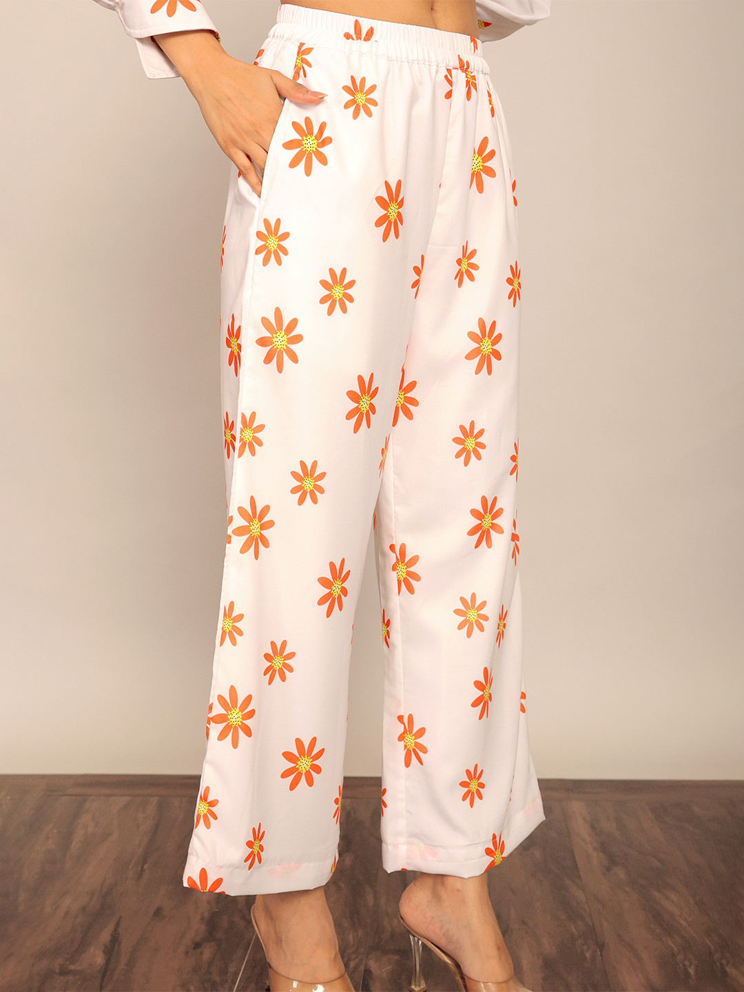 KAORI BY SHREYA AGARWAL Floral Printed Georgette Wide Leg Palazzos