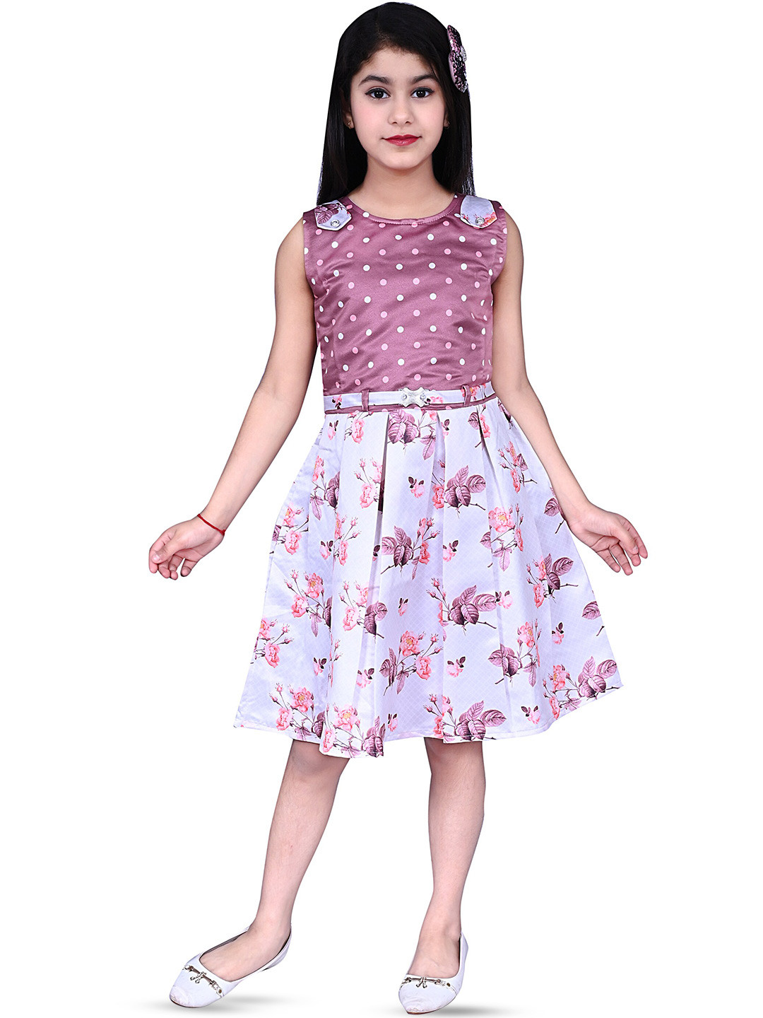 BAESD Floral Satin Print Fit & Flare Dress