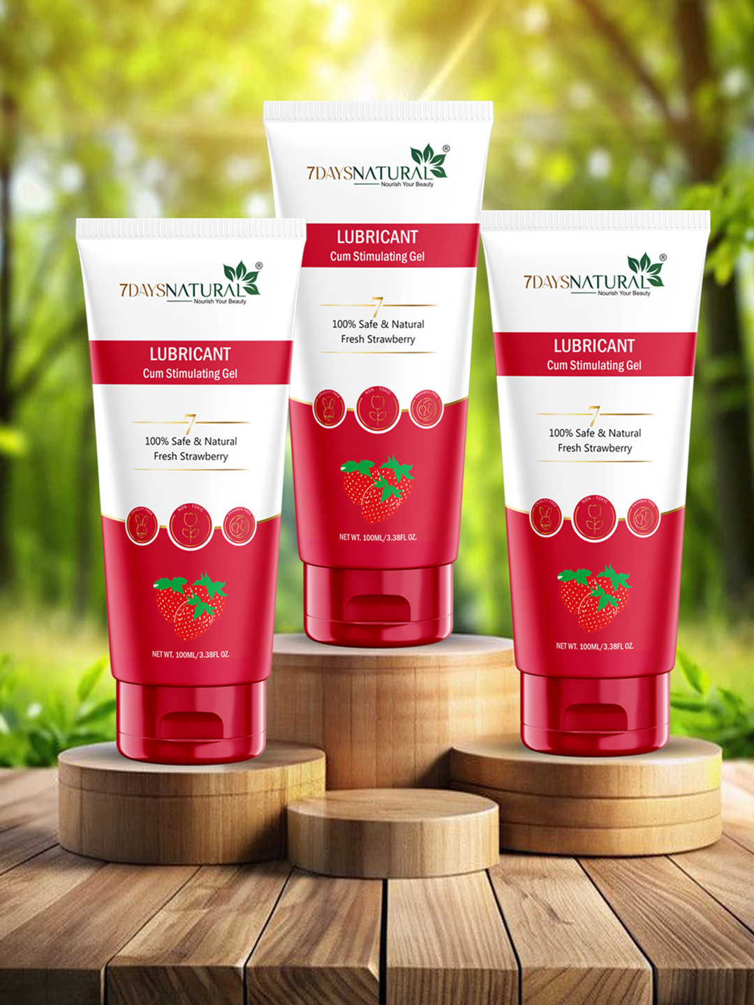 7DAYSNATURAL Set Of 3 Lubricant Cum Stimulating Gel - 100ml Each