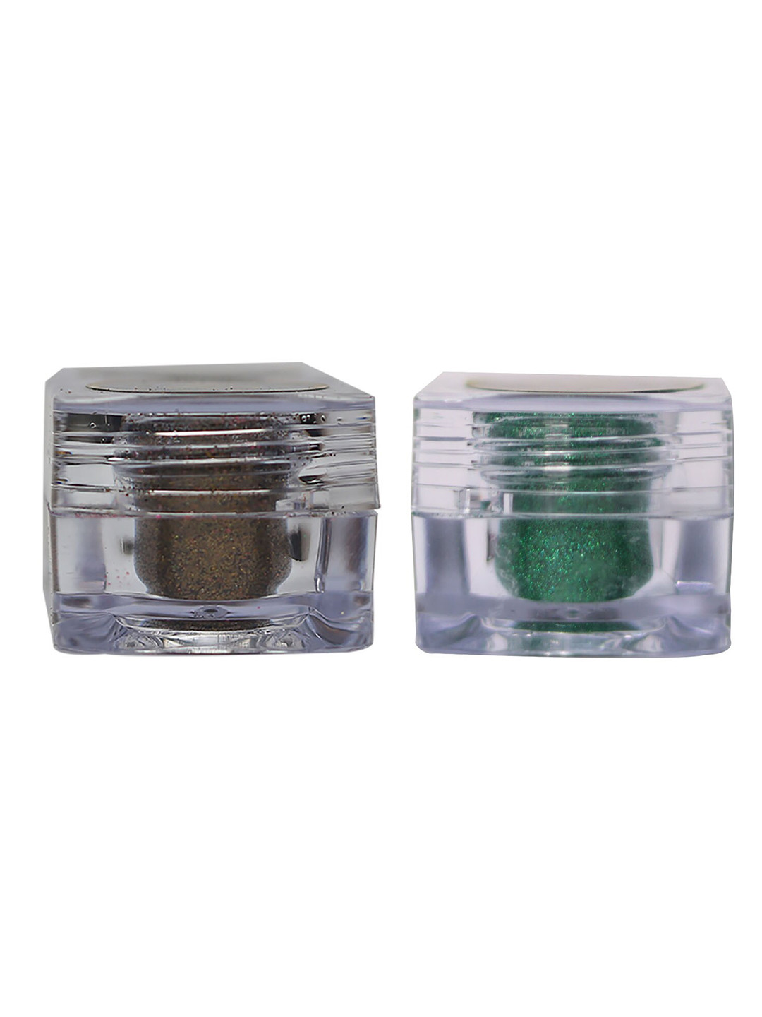 Veoni BELLE Holographic Set Of 2 HD Glitter Eyeshadow-5g Each-Antique Gold & Emerald Green