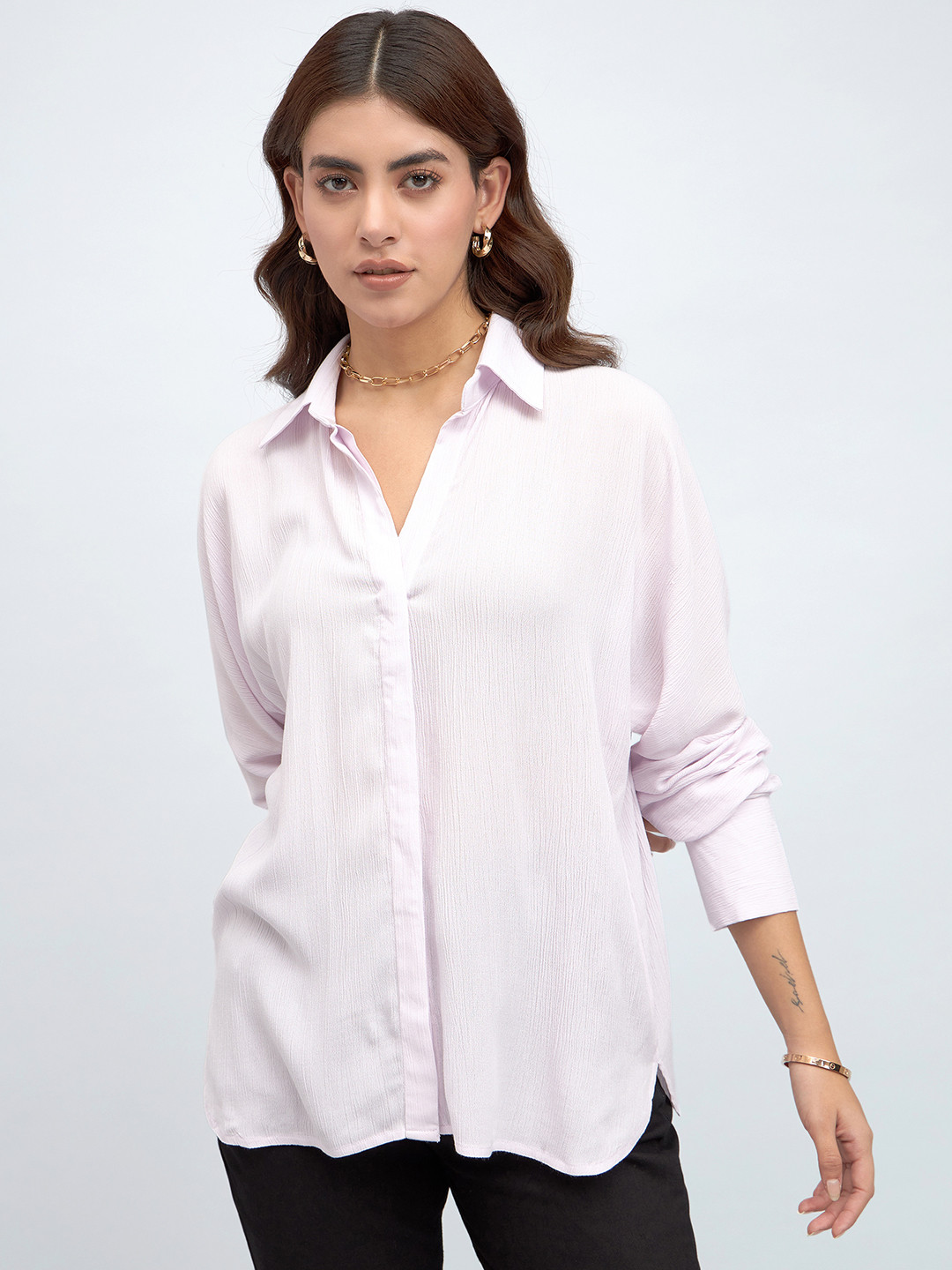 DL Woman Crepe Shirt Style Top