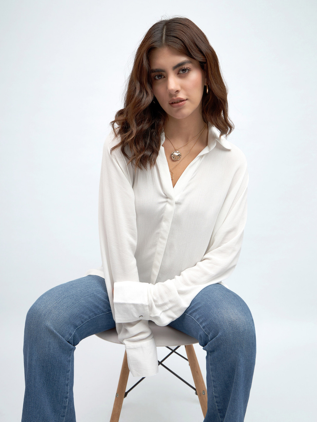 DL Woman Crepe Shirt Style Top