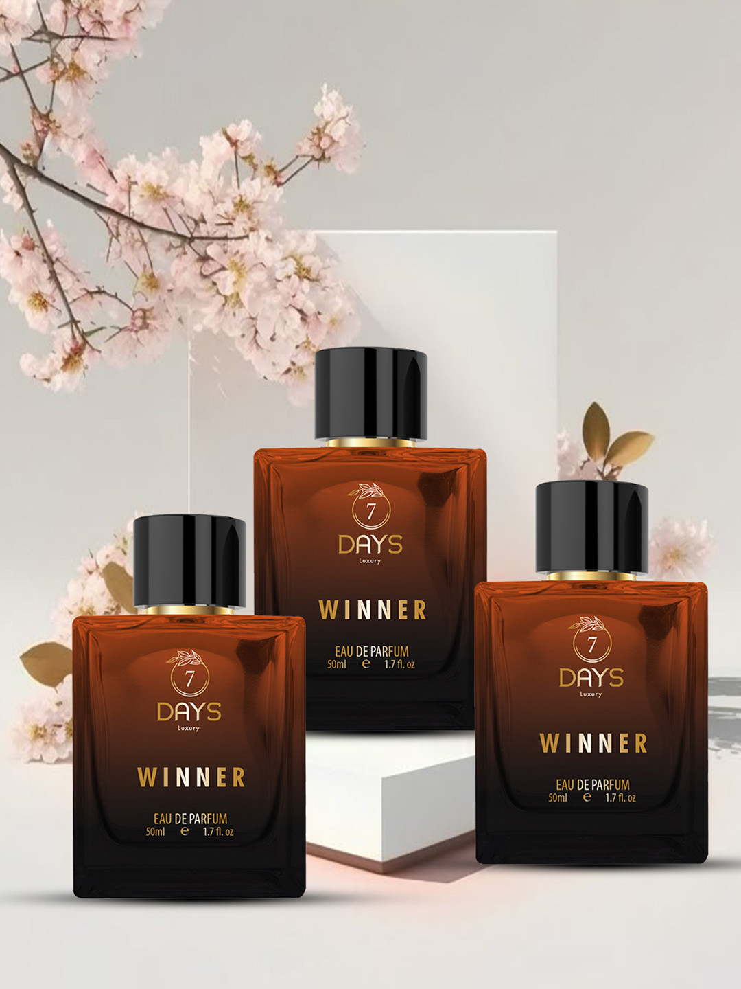 7DAYSNATURAL Set of 3 Luxury Winner Long Lasting Eau De Parfum - 50ml Each