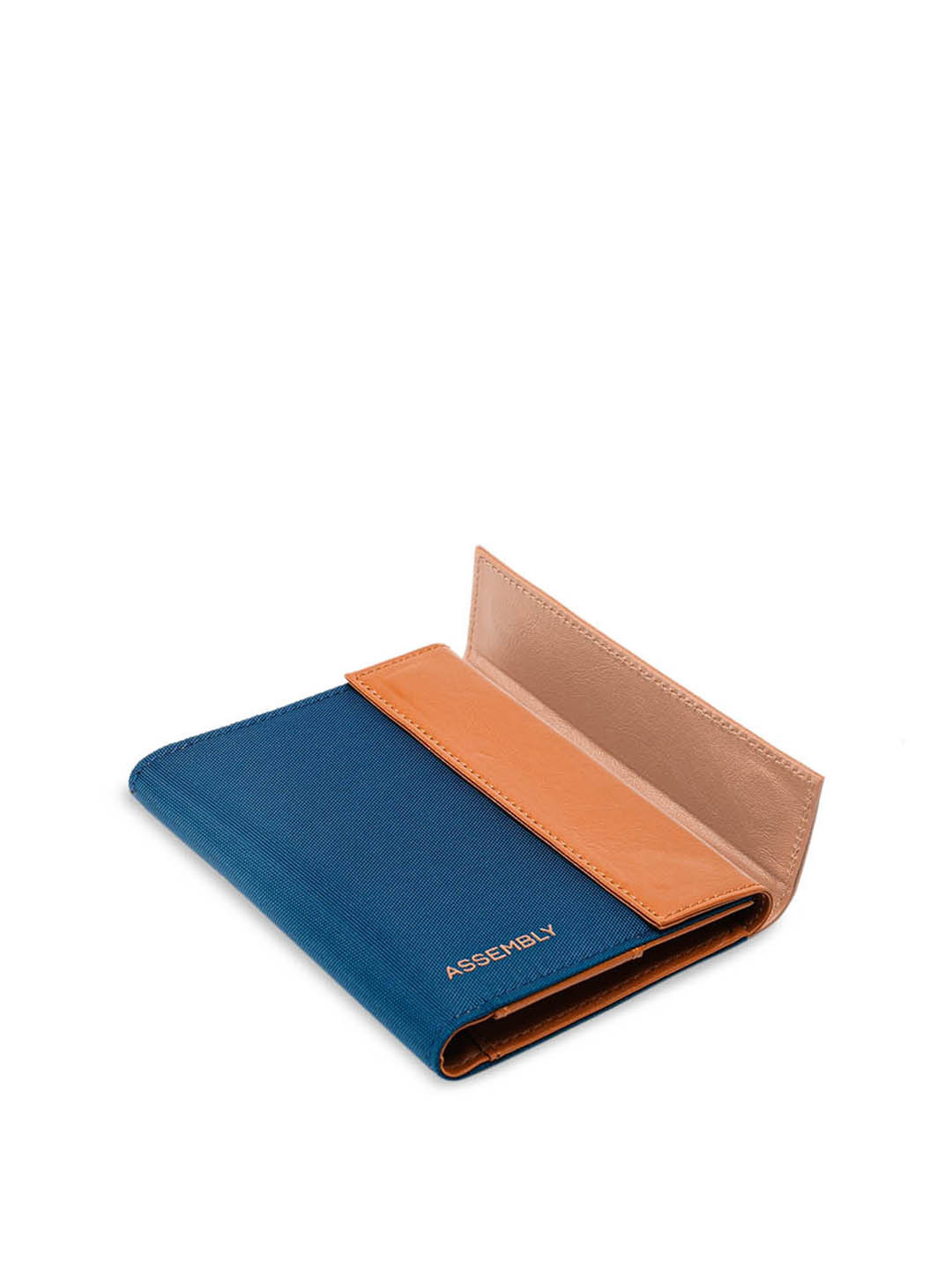 Assembly Unisex Colourblocked Textured Leather Two Fold Wallet With Passport Holder