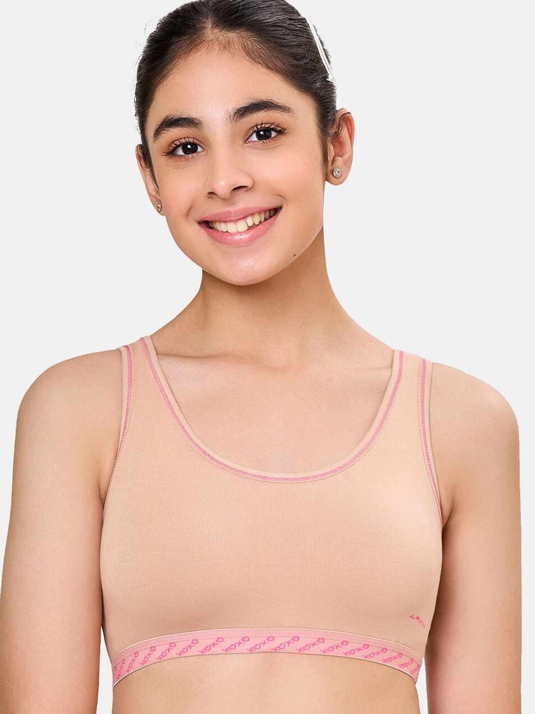 MAROON Girls Printed Non-Padded Cotton Beginners Bra - Full Coverage