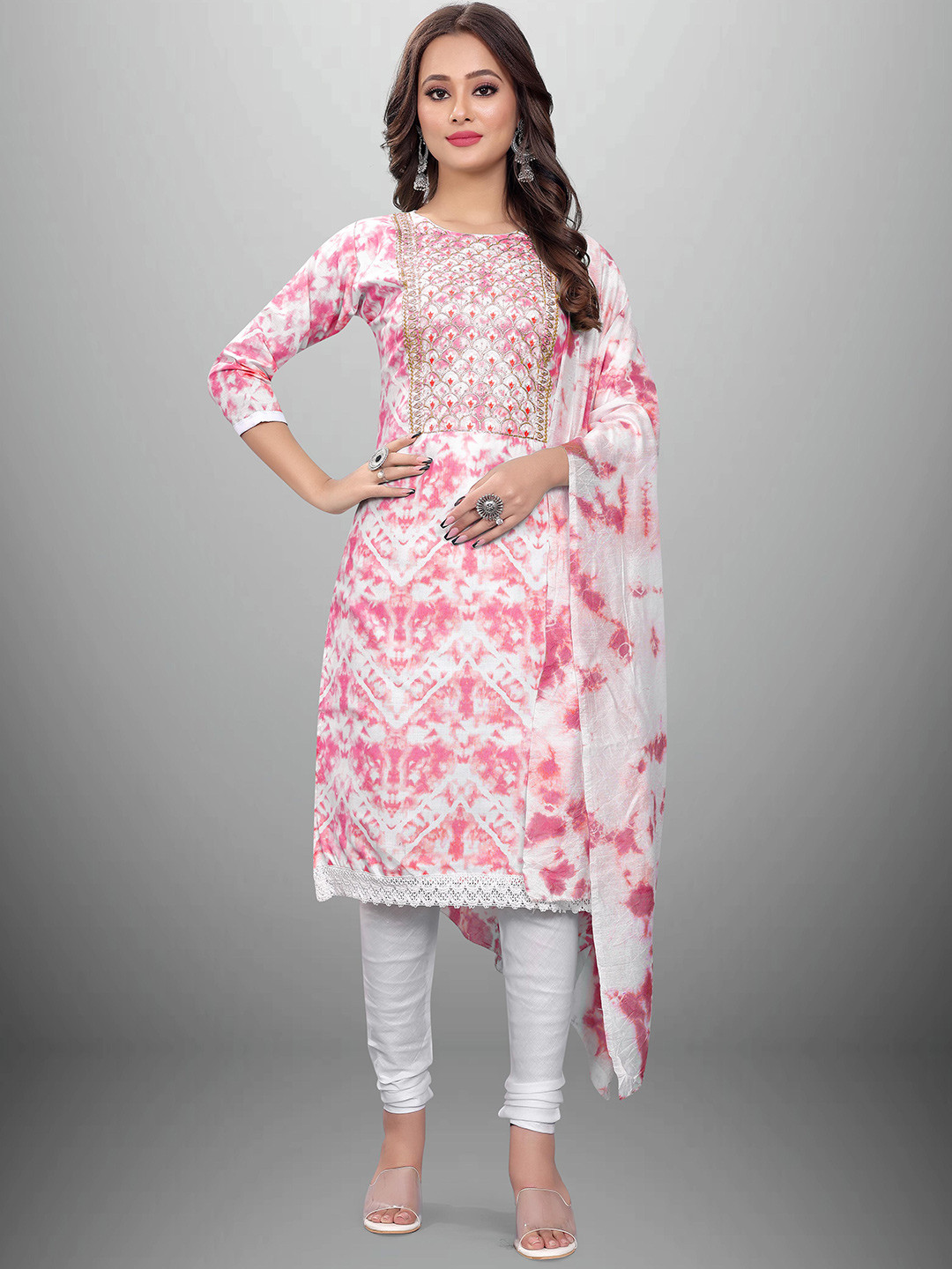 MANVAA Tie & Dye Unstitched Dress Material