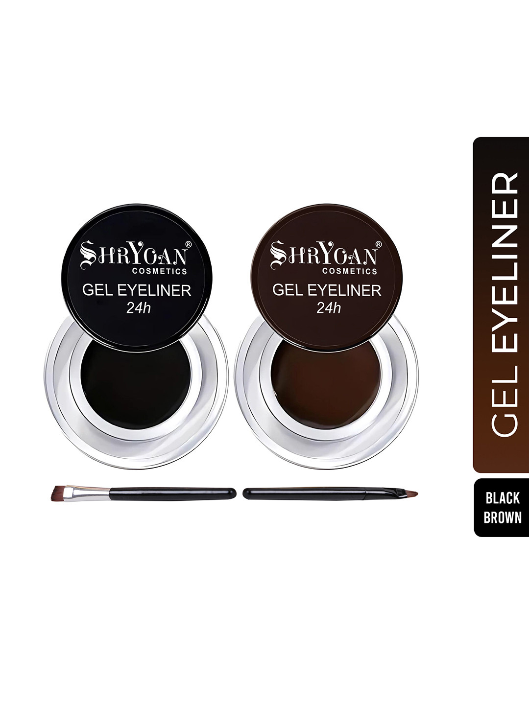 SHRYOAN Set of 2 Smudge-Proof & Long Lasting 24H Gel Eyeliner 4 g each - Black & Brown