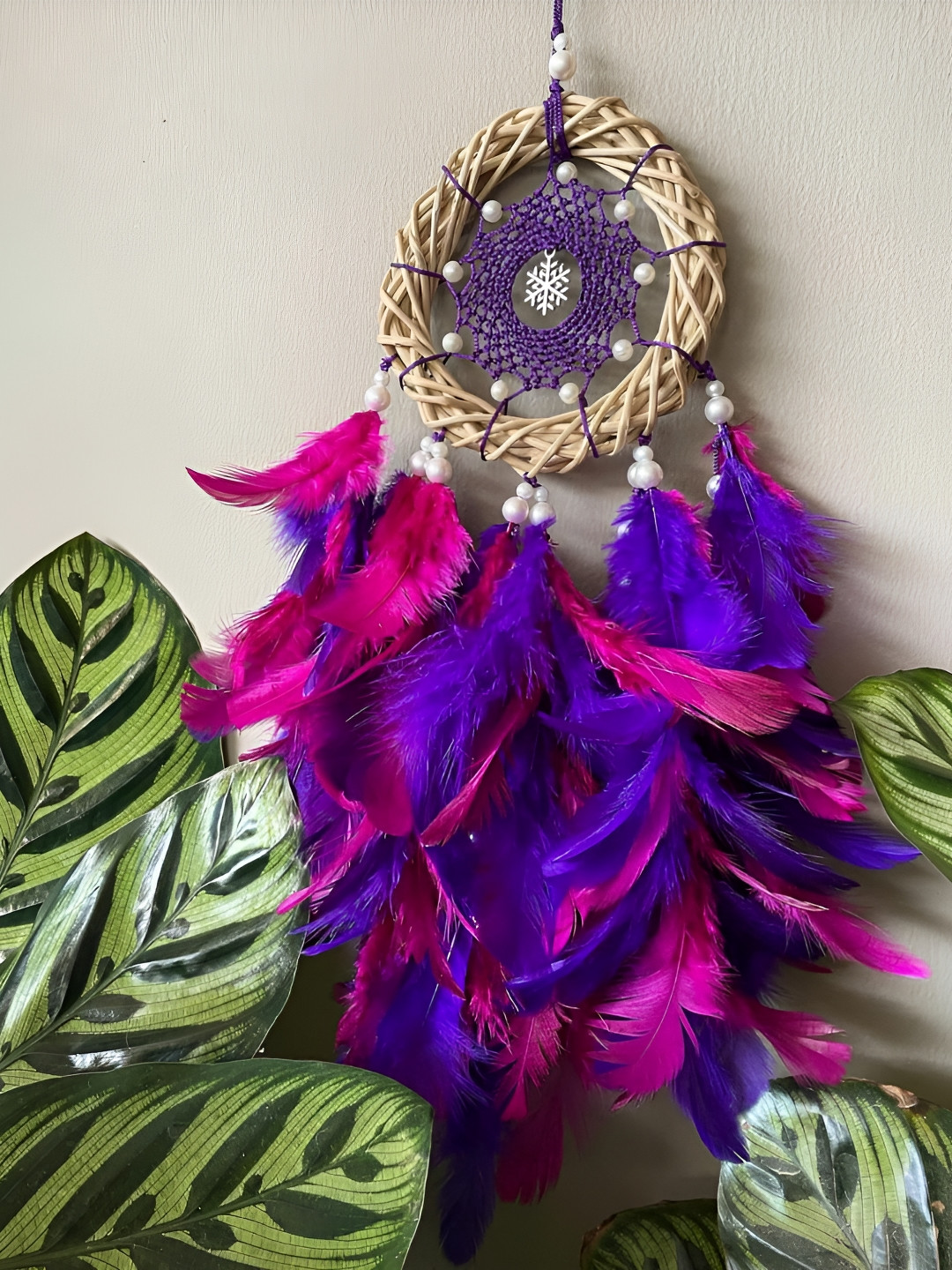 UVID ART AND CRAFT SUPPLIES Purple & Pink Feathers Hanging Windchimes