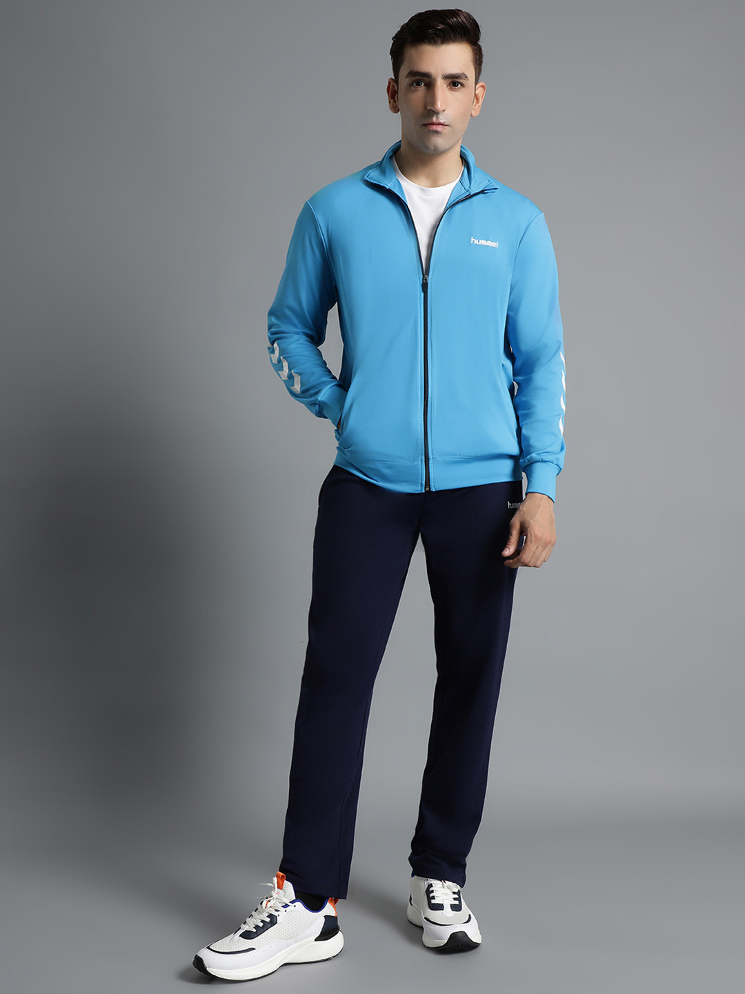 hummel Printed Mock Collar Sports Track Suit