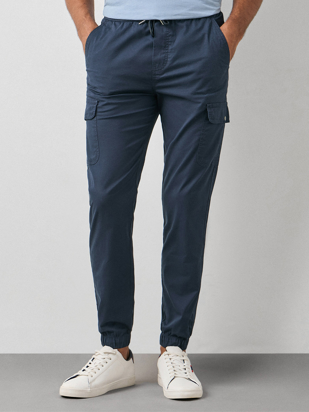 Red Flame Men Stretchable Cargo Joggers