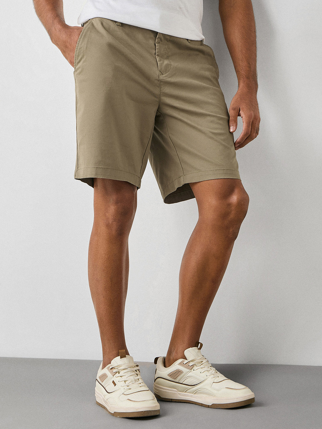 Red Flame Men Mid-Rise Chino Shorts
