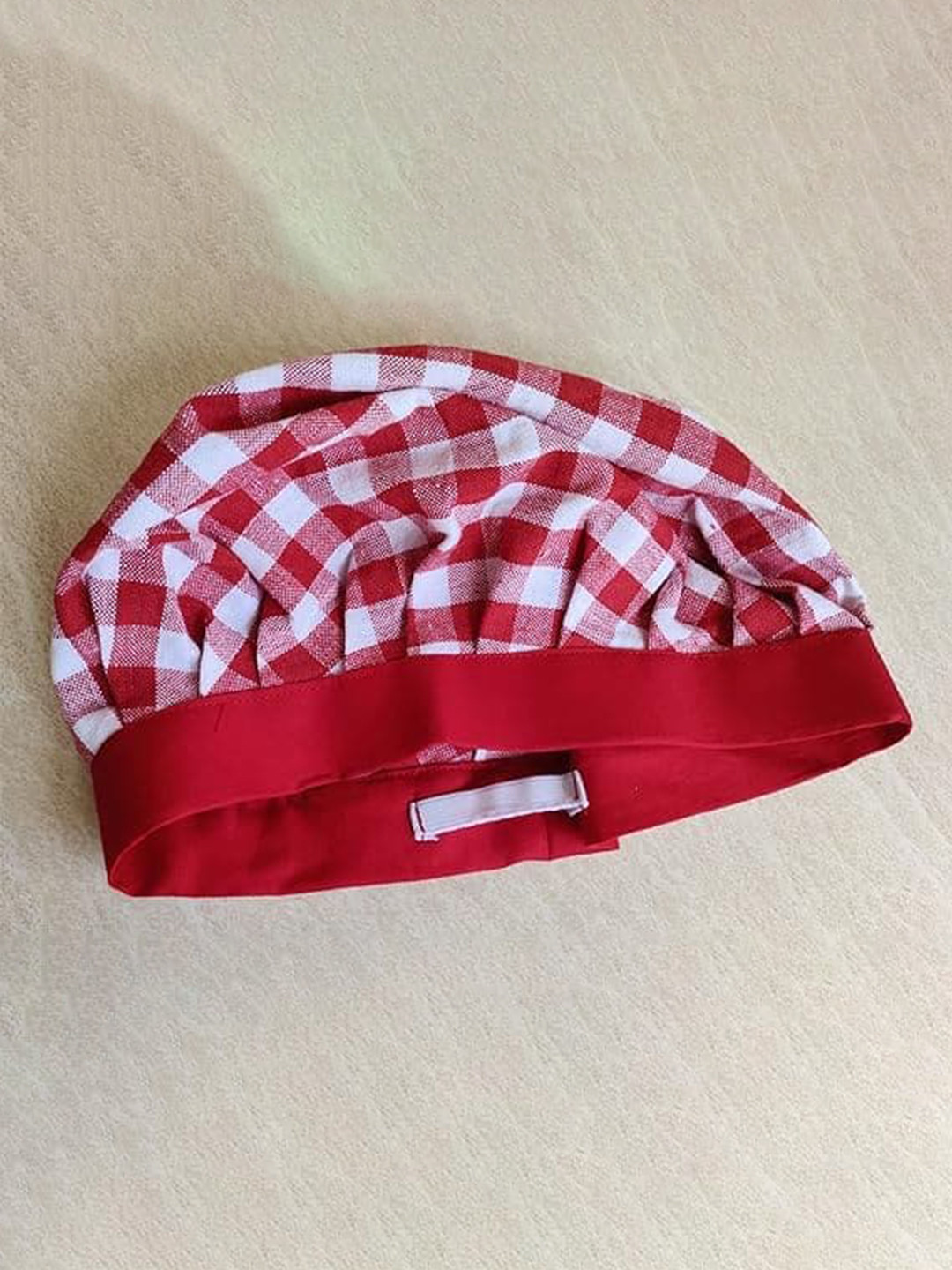 SWITCHON Red & White Checked Cotton Apron With Cap