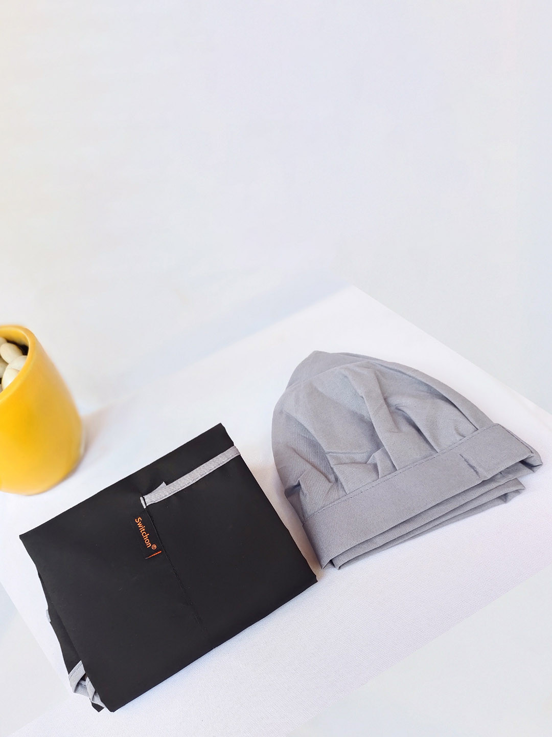 SWITCHON Grey & Black Waterproof Apron With Cap