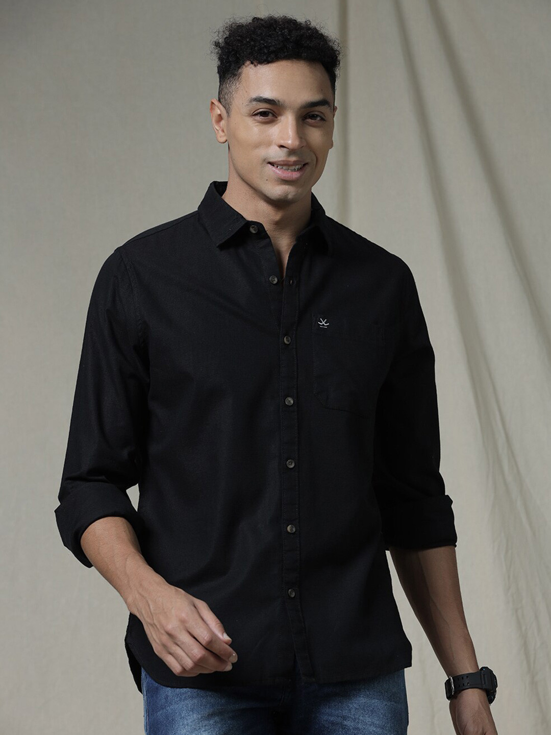 WROGN Slim Fit Opaque Acrylic Casual Shirt