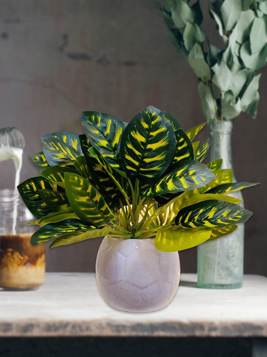 ARTSY Yellow & Green Morning Glory Artificial Flowers & Plants