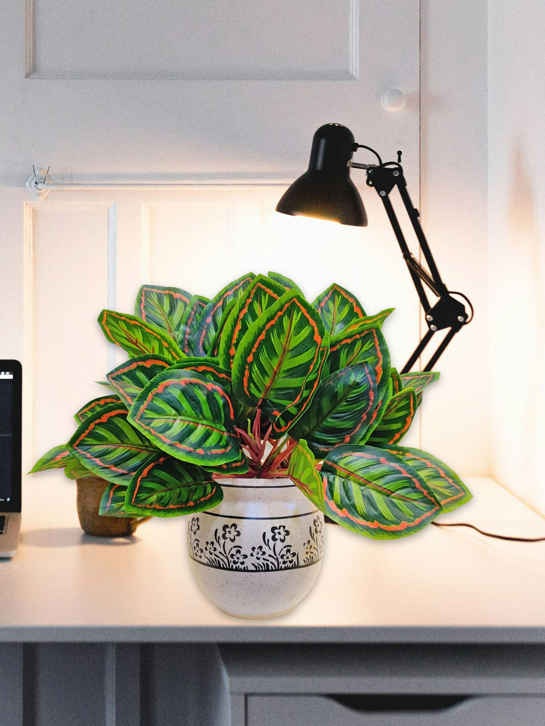 ARTSY Green & Orange Morning Glory Artificial Flowers & Plants