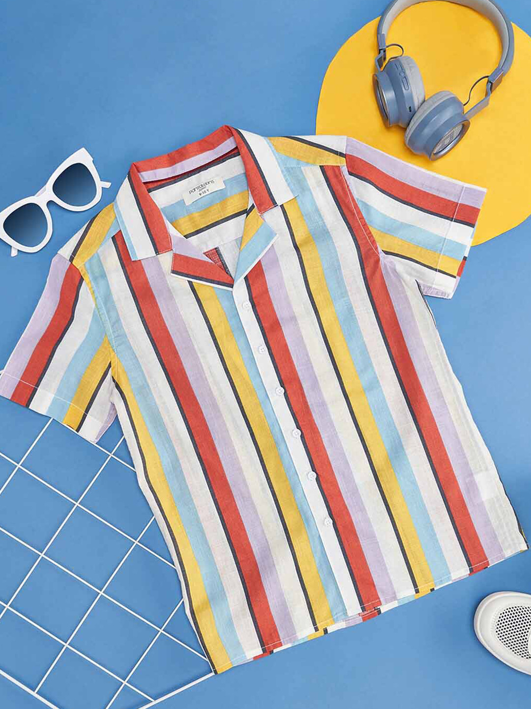 Pantaloons Junior Boys Striped Spread Collar Casual Shirt
