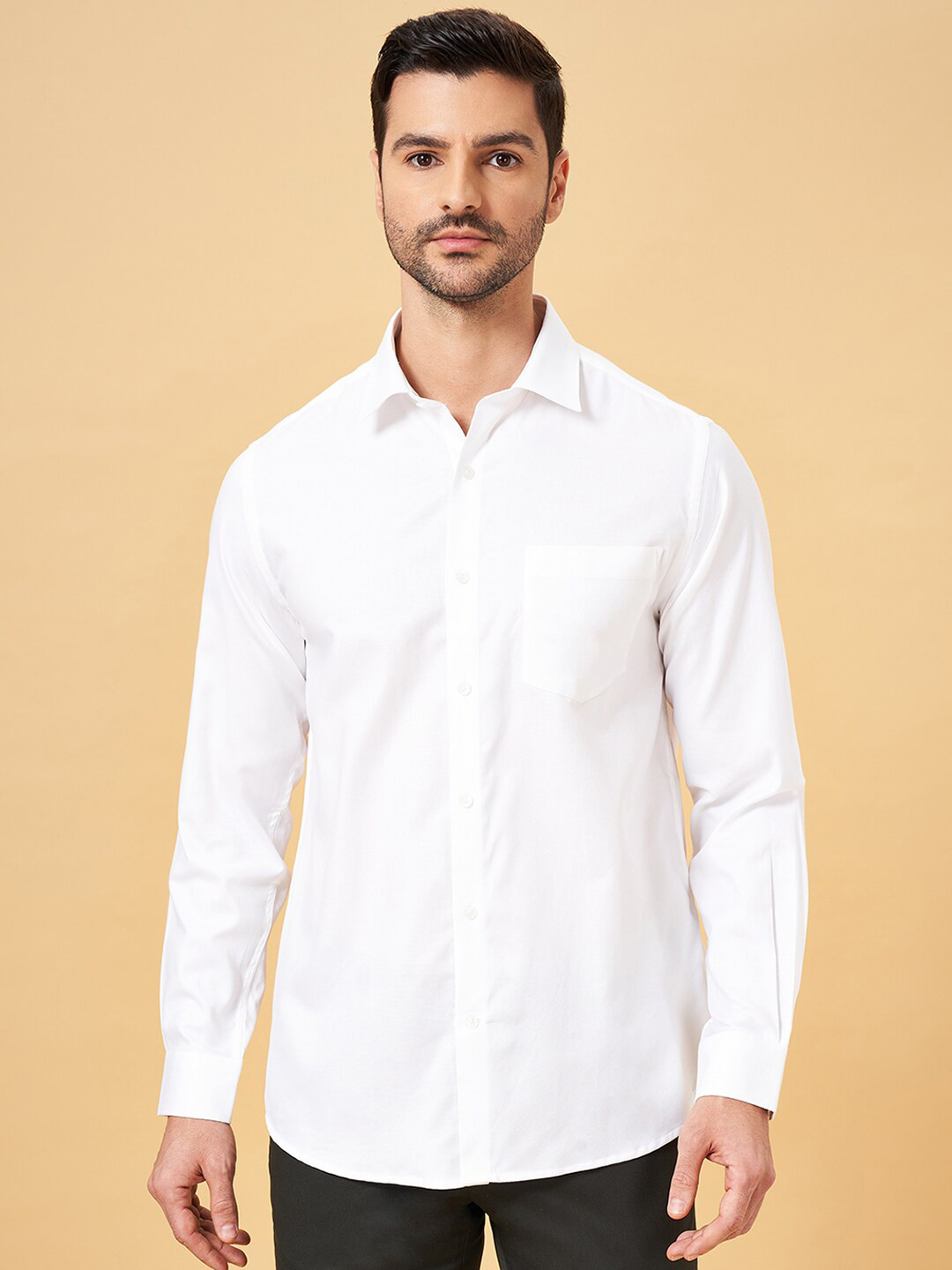 Peregrine by Pantaloons Spread Collar Cotton Formal Shirt