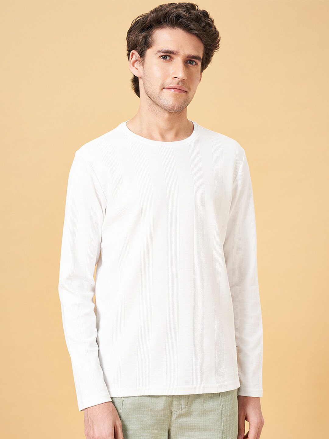 7 Alt by Pantaloons Round Neck Cotton Slim Fit T-shirt