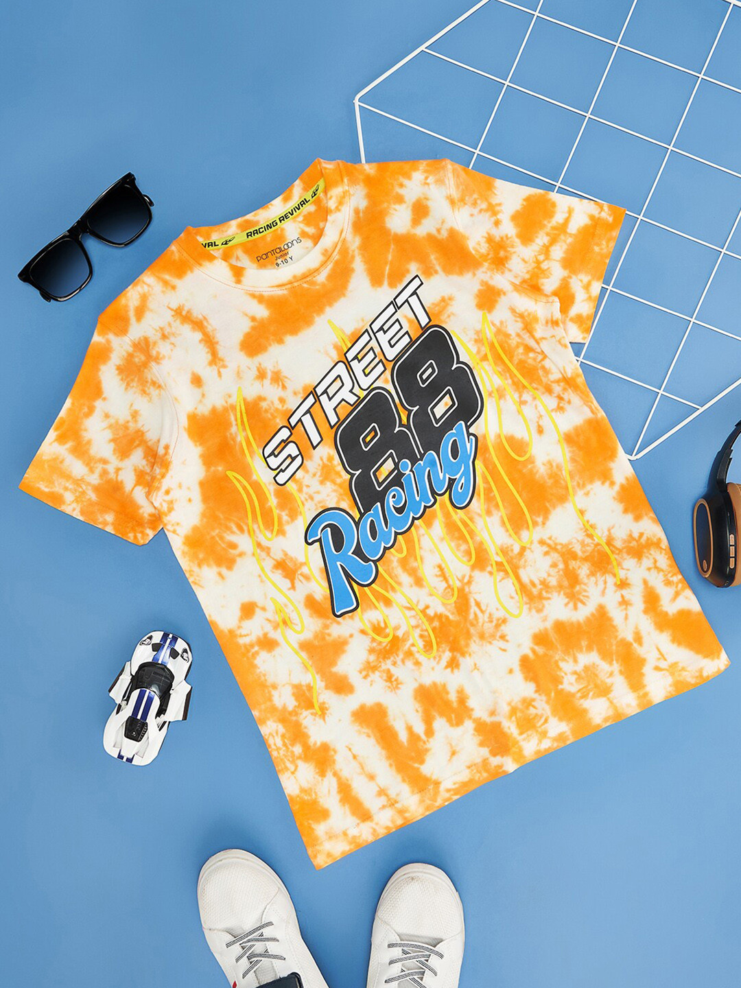 Pantaloons Junior Boys Tie and Dye Printed Round Neck Cotton Casual T-shirt