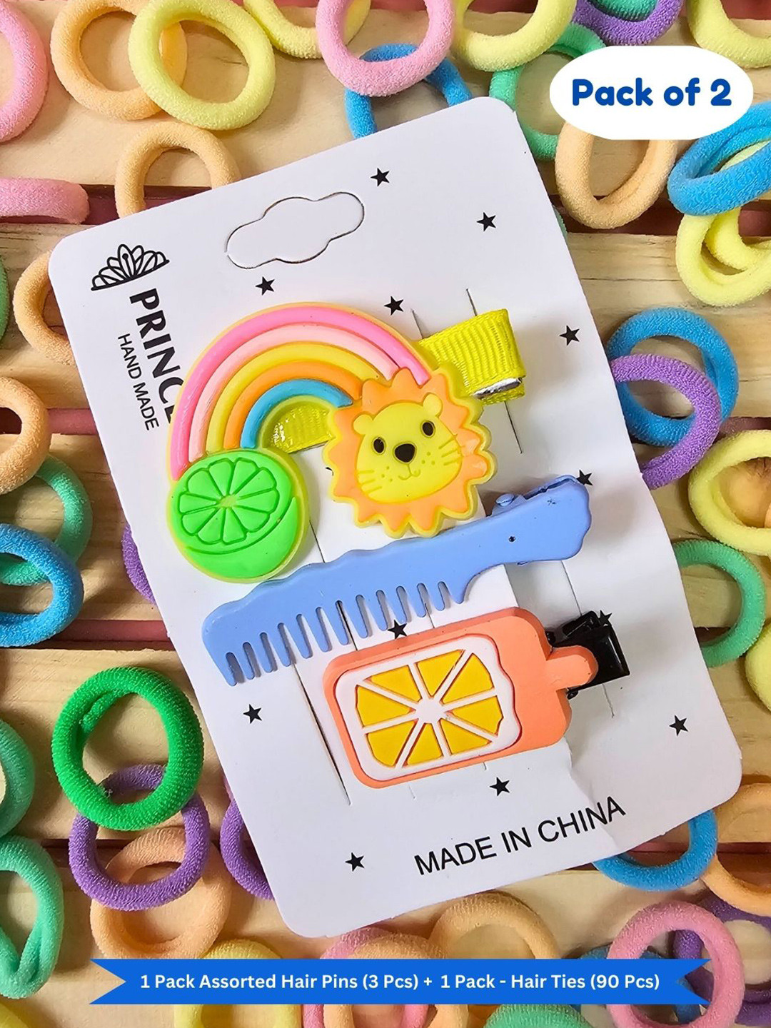 BAESD Unisex Kids Set of 2 Mini Hair Ties & Clip Pins Hair Accessory Set