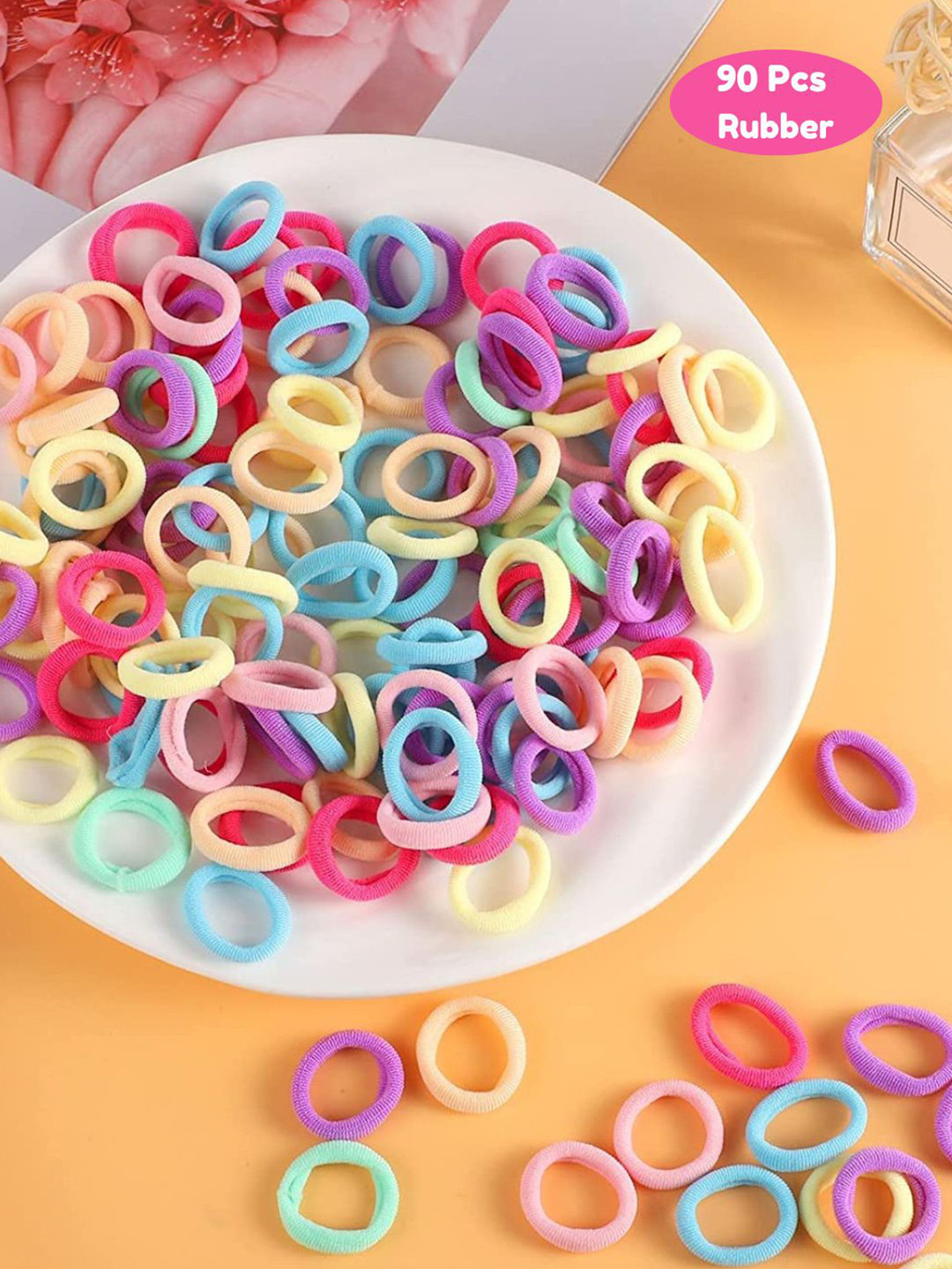 BAESD Kids Set Of 90 Pastel Mini Ponytail Holders