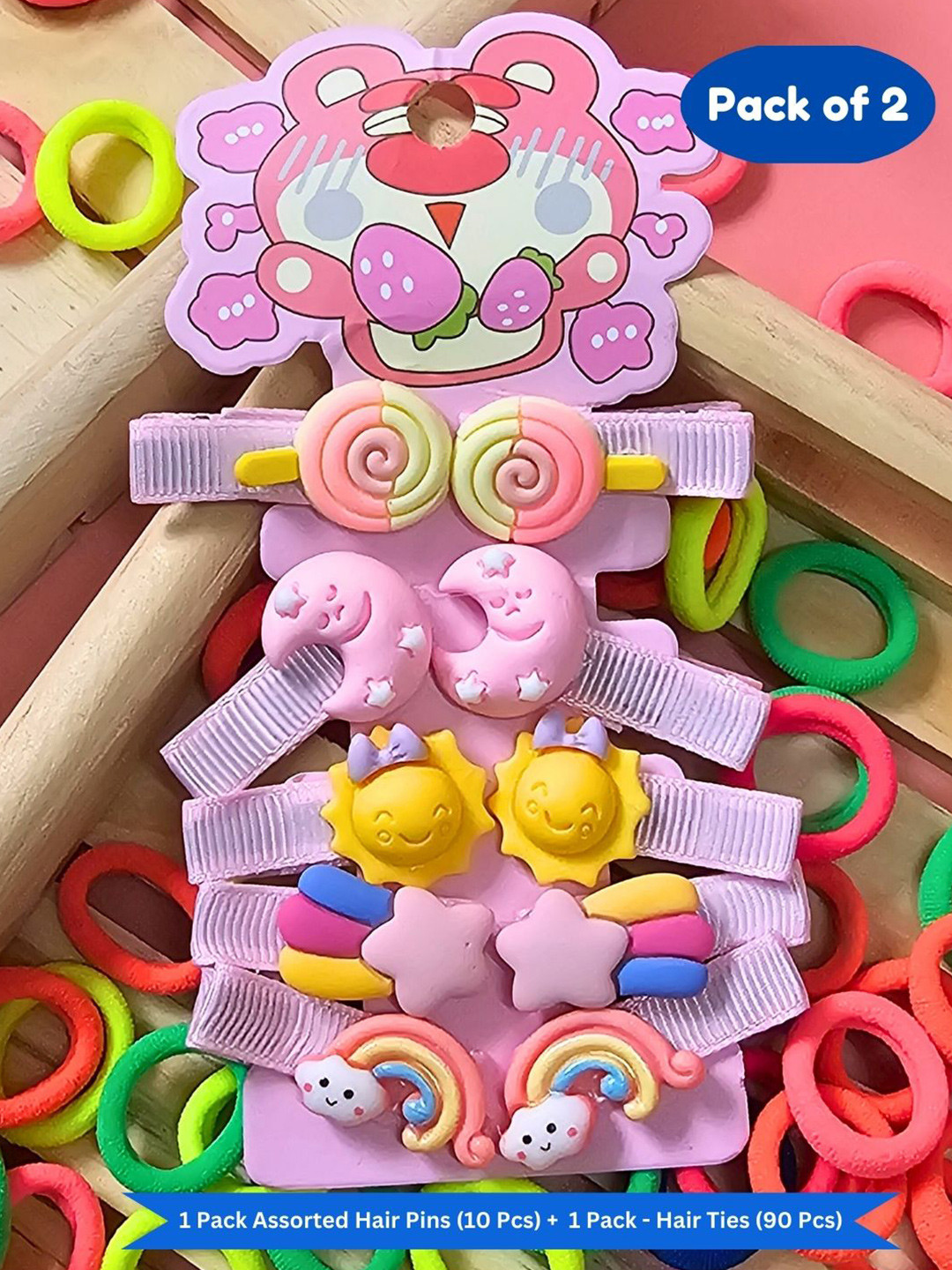 BAESD Kids Pack of 2 Mini Ponytail Holders & Hair Ties