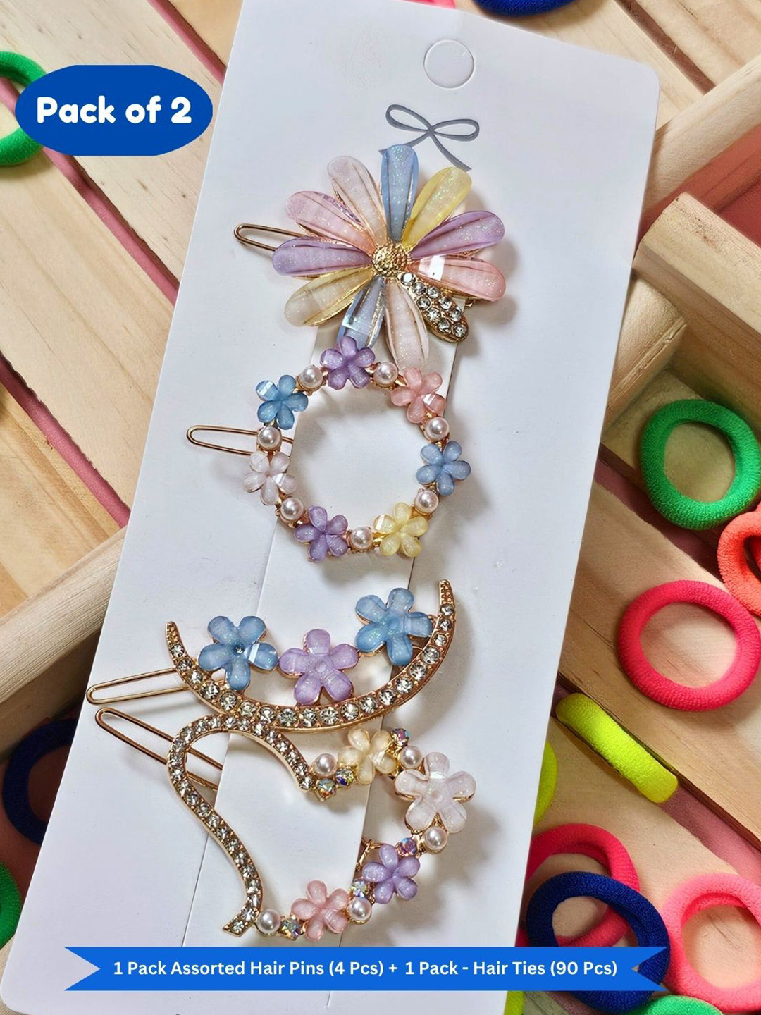 BAESD Kids Set Of 2 Alligator Hair Clips & Hair Ties