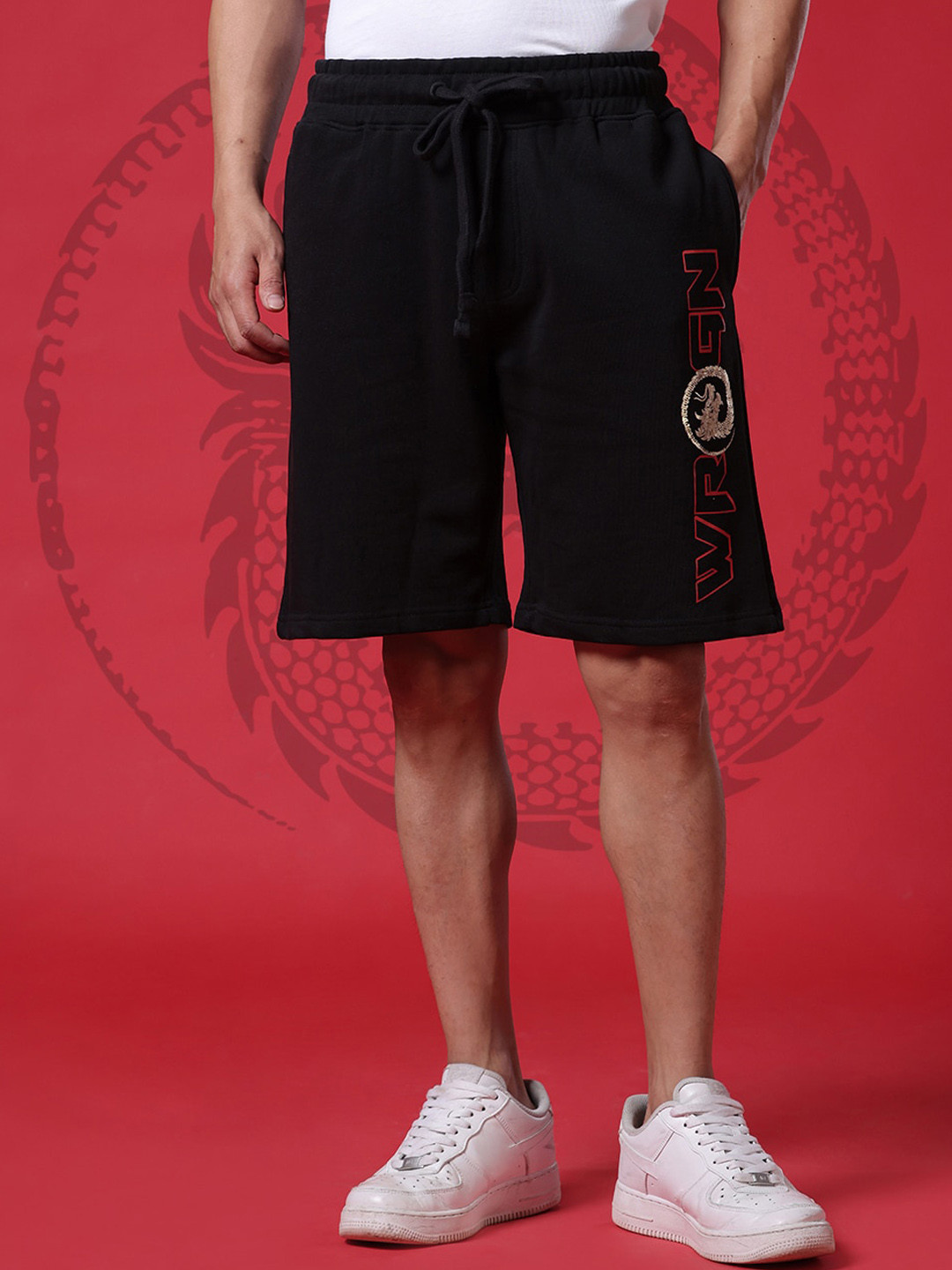 WROGN Men Printed Mid Rise Acrylic Shorts