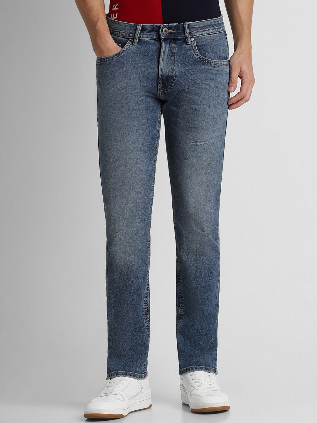 Peter England Casuals Men Heavy Fade Stretchable Jeans