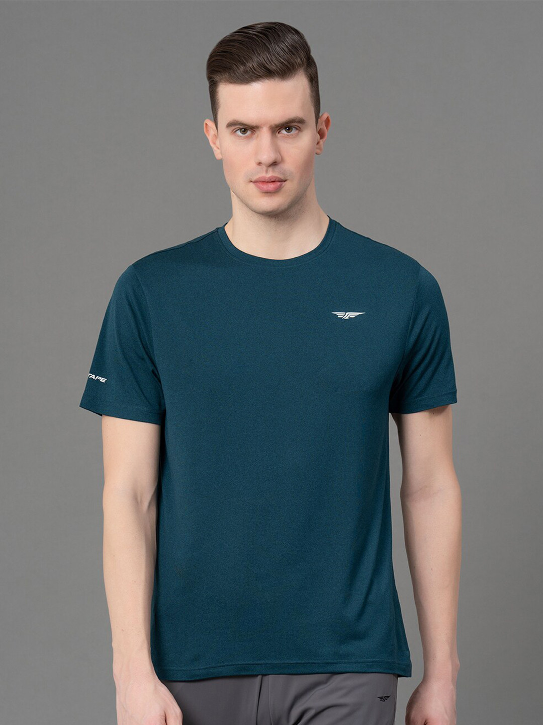 Red Tape Round Neck Short Sleeves Brand Logo Printed Regular Fit Stretchable T-shirt