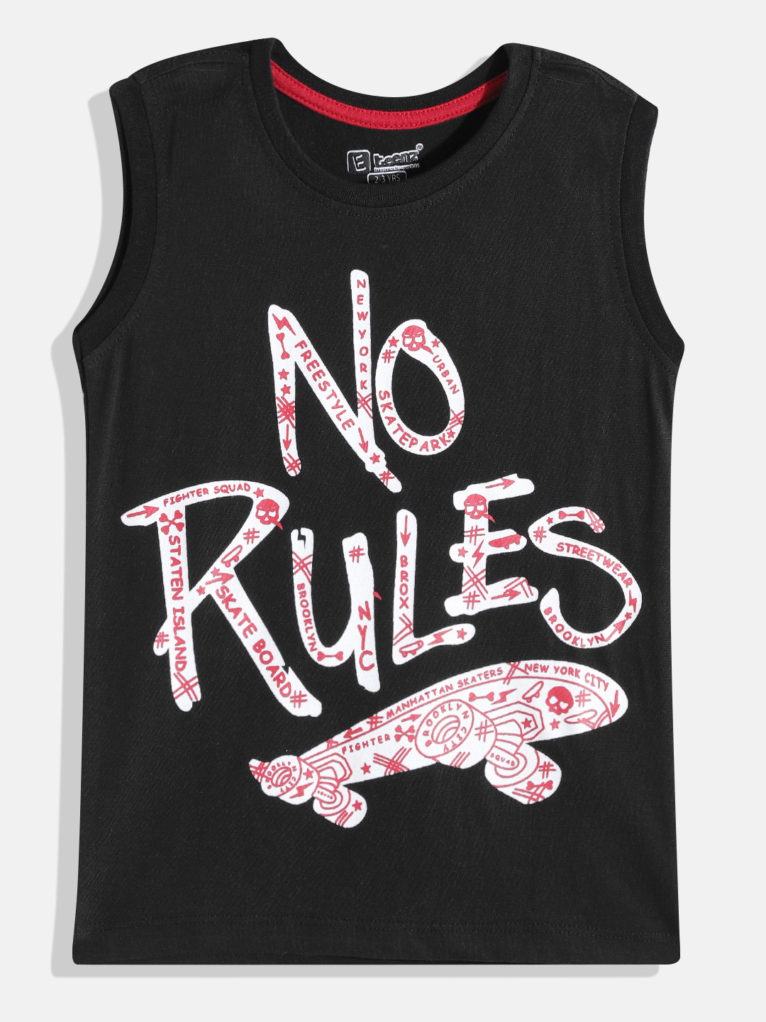 Eteenz Boys Typography Printed Sleeveless Premium Cotton T-shirt