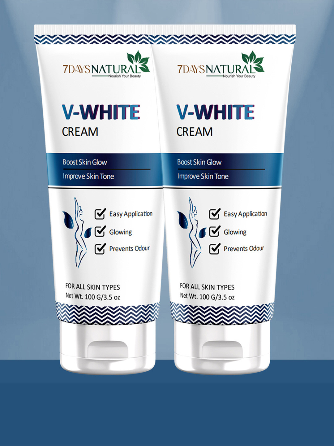 7DAYSNATURAL Feel Of Nature Set Of 2 V White Whitening Cream - 100g Each