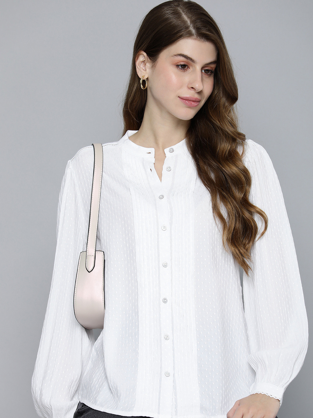 Levis Self Design Textured Band Collar Casual Shirt