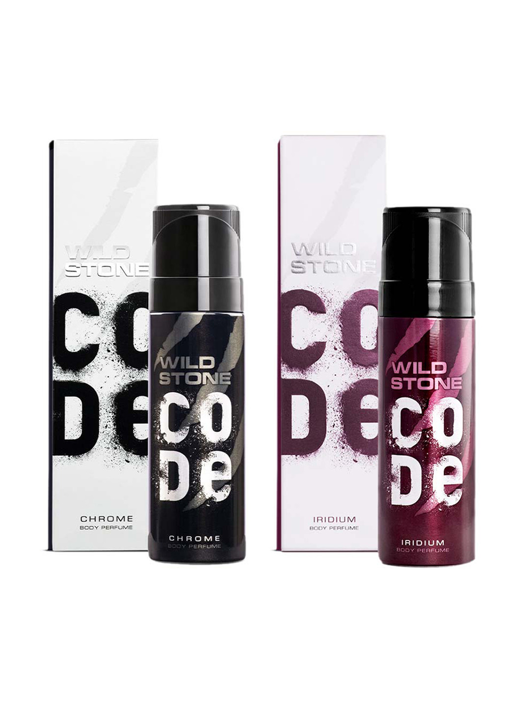 Wild stone code  Men Set of Code Iridium & Chrome Long Lasting Body Deodorant - 150 ml each