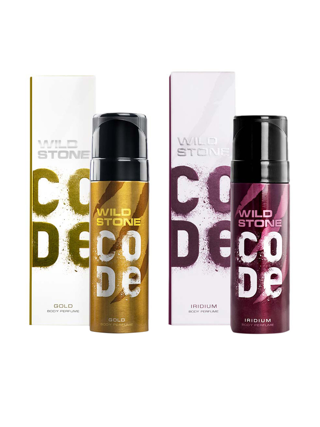Wild stone code  Men Set of Code Gold & Iridium Long Lasting Body Deodorant Perfume - 150ml each
