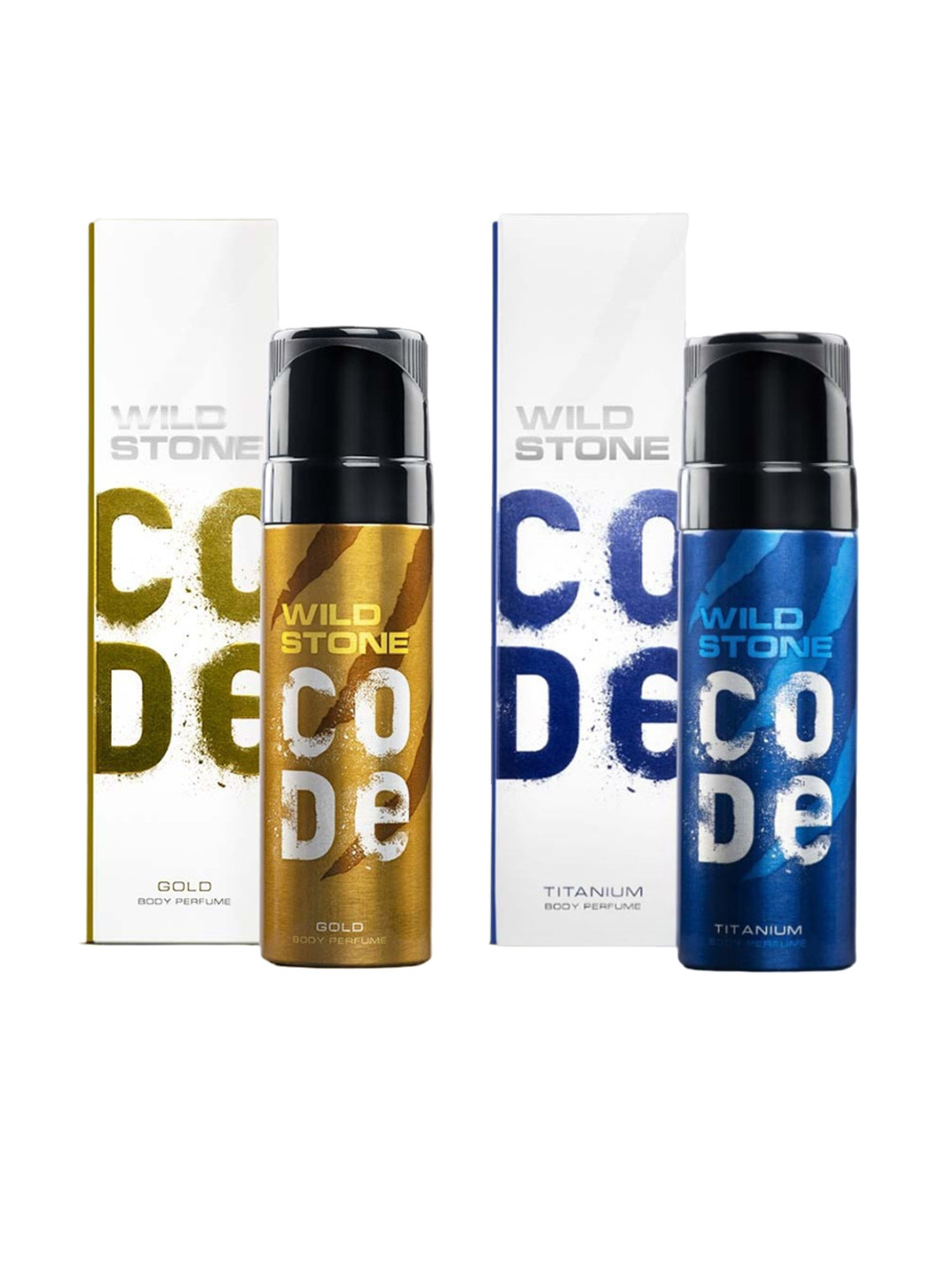 Wild stone code  Men Set of Code Gold & Titanium Long Lasting Body Deodorant - 150 ml each