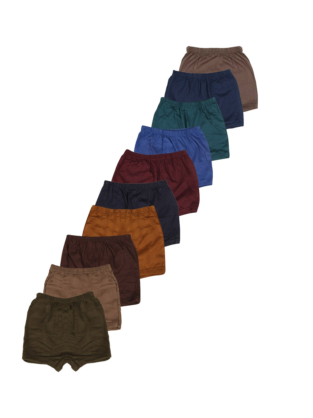 YELLOWDELIGHT Boys Pack Of 10 Cotton Boy Shorts YD 539 Boys Plain Drawer 6-12 M-10